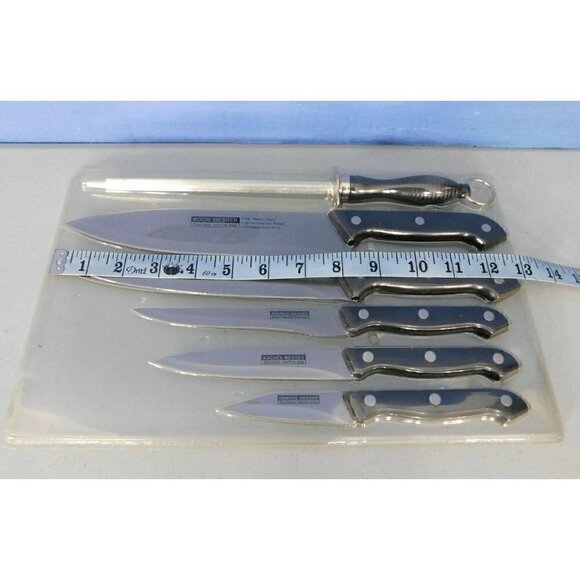 KUCHESTOLZ FIVE PIECE STAINLESS STEEL KNIFE SET AND SHARPENER - Picture 2 of 3